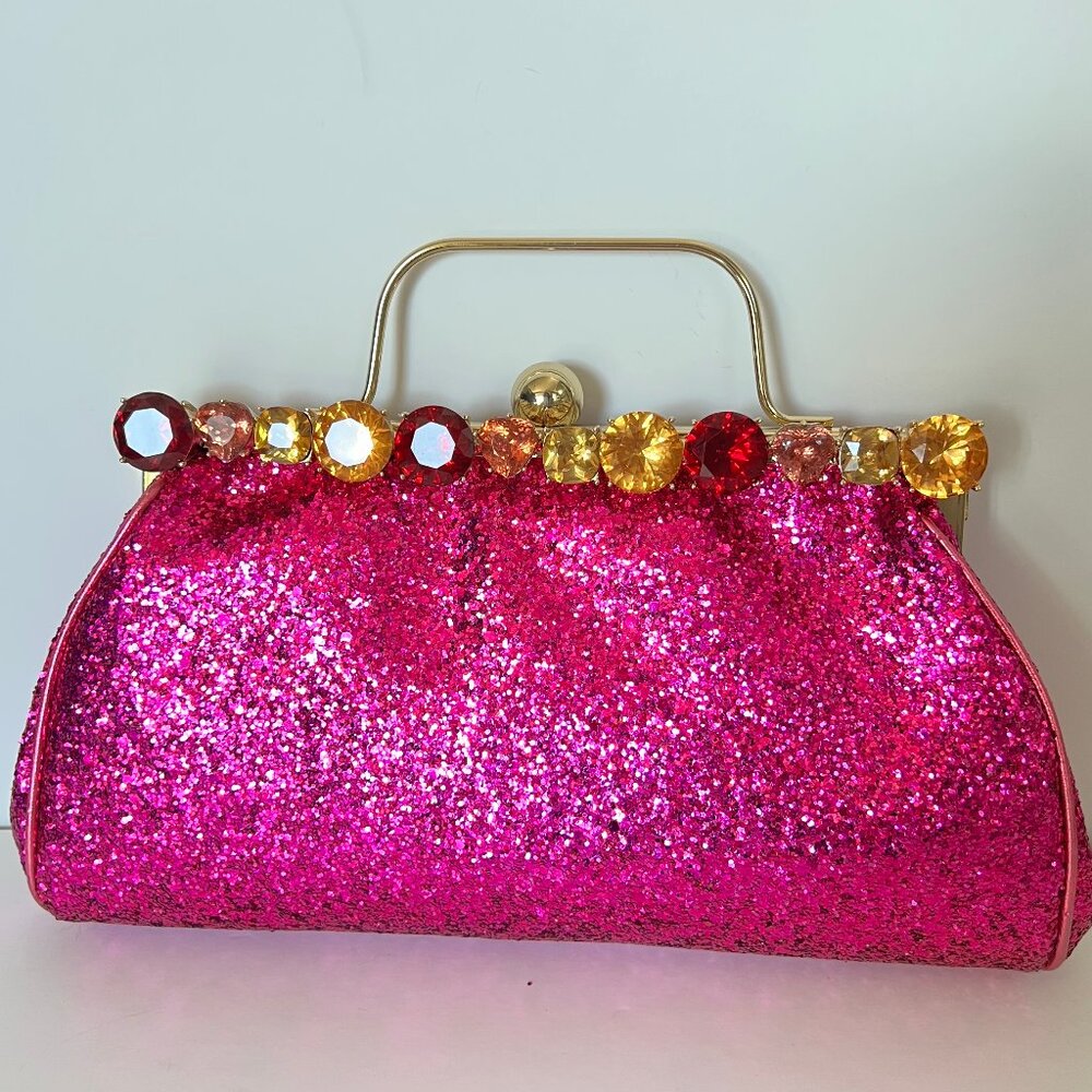 Juicy Couture Pink Glitter Clutch Purse - RARE- Y2K collection